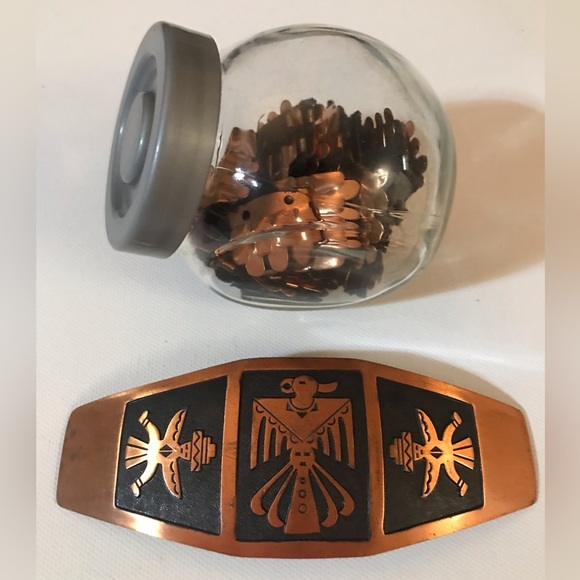 🧡Vintage 1960’s Solid Copper Aztec Belt Buckle🧡 - Picture 2 of 12